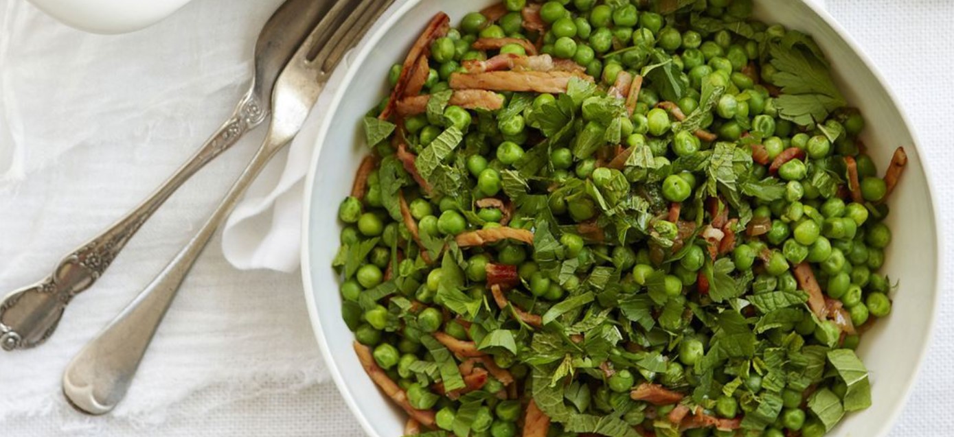 Hot Buttered Peas With Bacon, Shallots, And Tarragon Cook With Brenda