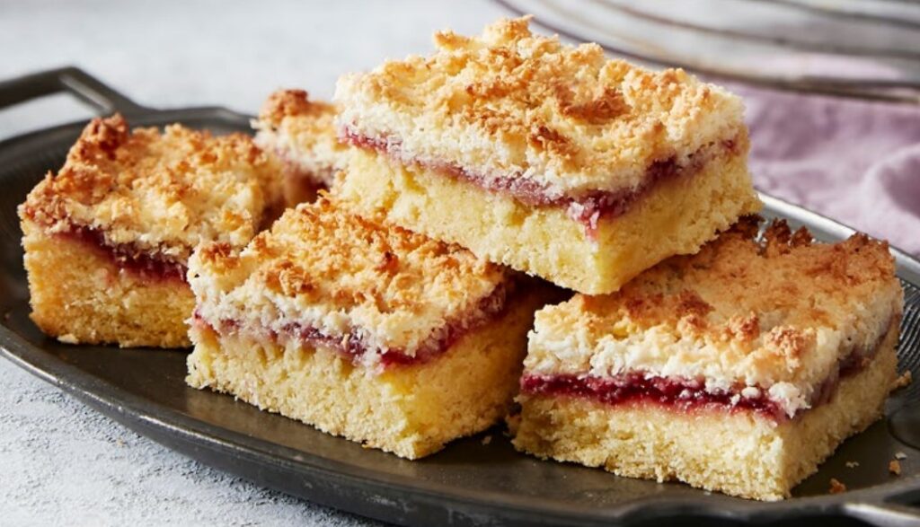 Raspberry Coconut Slice - Cook With Brenda Gantt